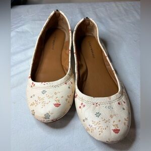 Lucky Brand Eikia Leather Ballet Flat Size 7M Floral Print